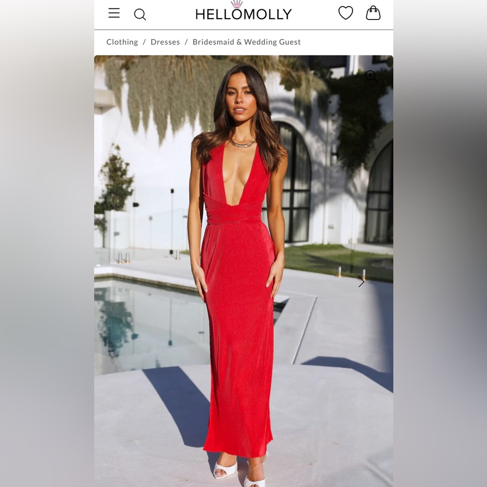 Hello Molly Vibrant Red Backless Dress